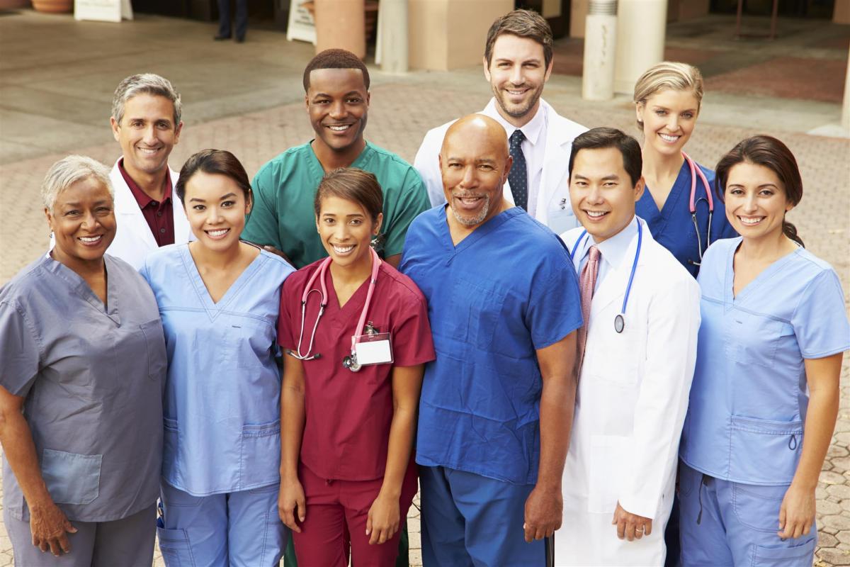 outdoor portrait of medical team