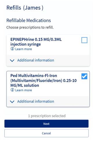 Add more medication or proceed to the next step