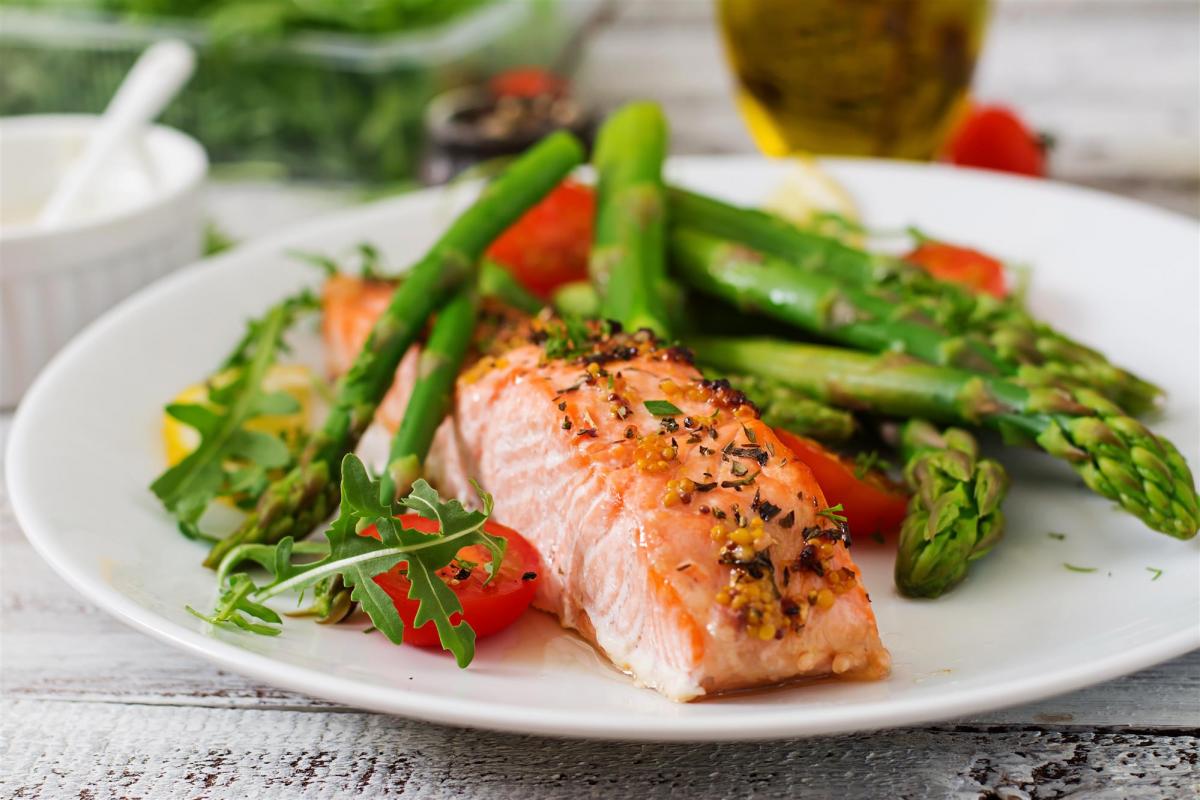 Baked Salmon Garnished Fish