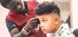 boy at barber shop