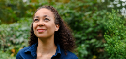 woman looking hopeful outdoors