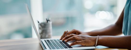 Woman using laptop