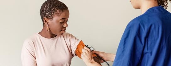 A patient receiving an annual physical exam