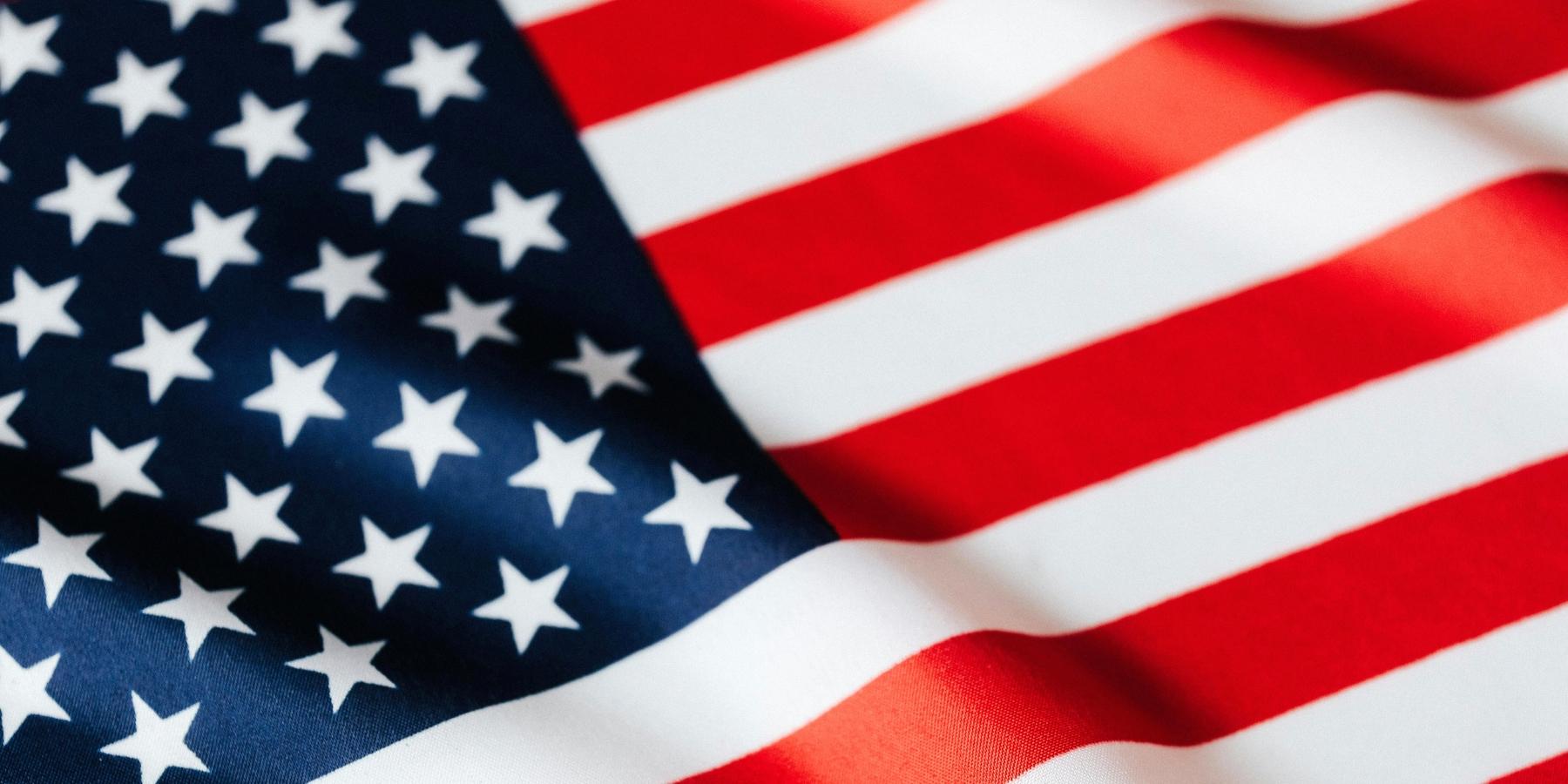 Closeup of United States flag