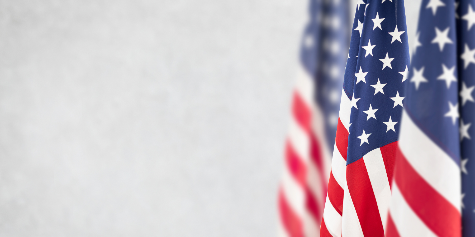 Three United States flags