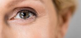 Selective focus of mature woman eye